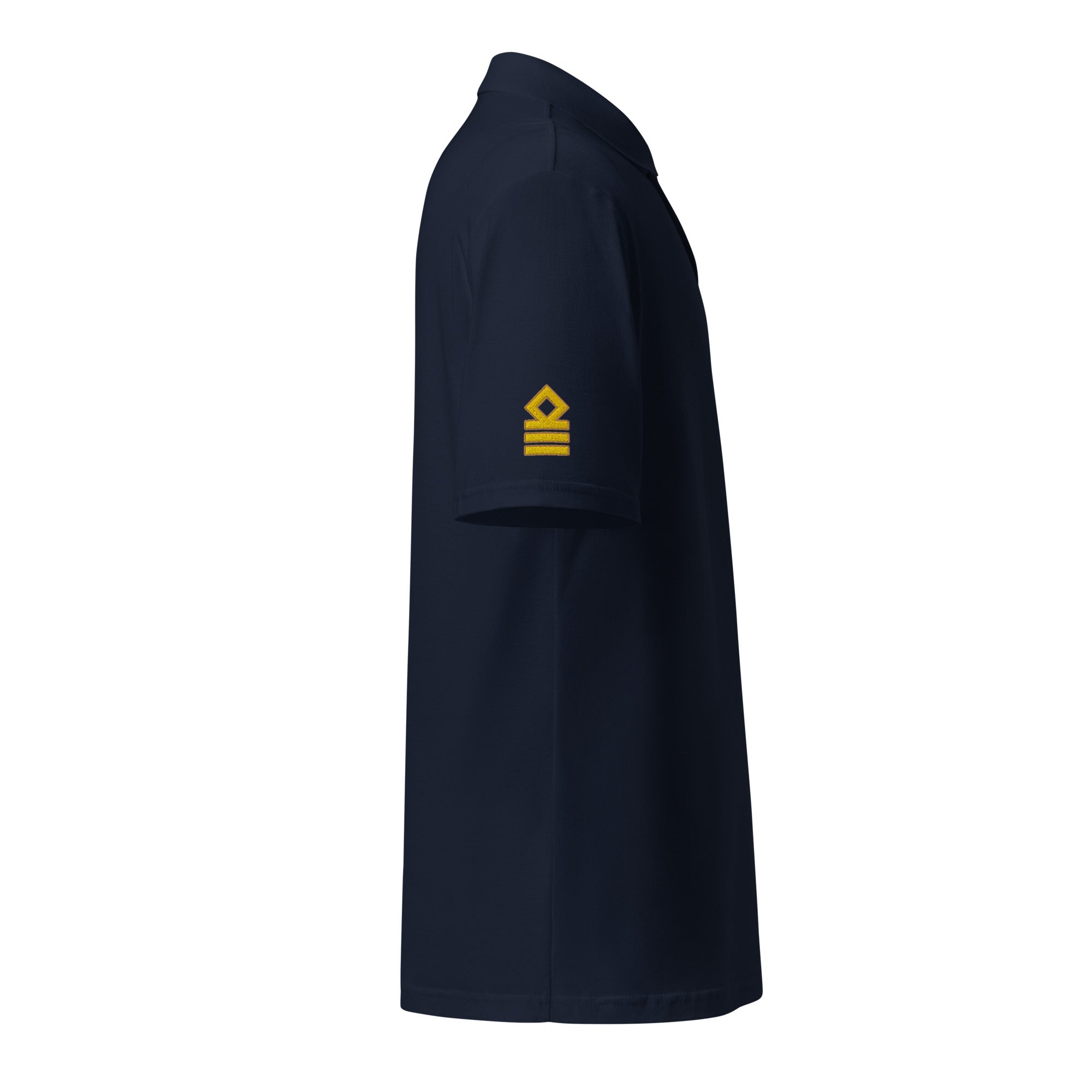Chief Officer polo left chest and sleeves. (Choose epaulettes)