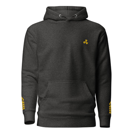 Hoodie with Embroidery left chest and sleeves (Choose epaulettes style)
