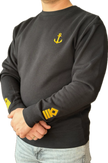 Sweatshirt with Anchor and Rhombus Epaulettes