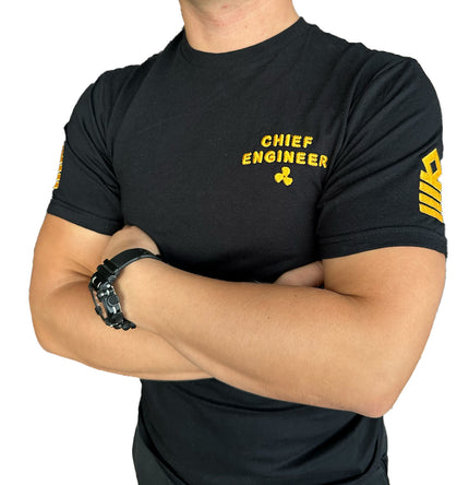 T-shirt with embroidery Chief Engineer (Choose epaulettes style)