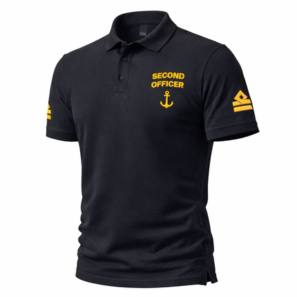 Second Officer Polo Shirt – Embroidered Rank Insignia