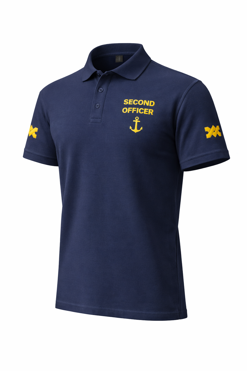 Second Officer Polo Shirt – Embroidered Rank Insignia