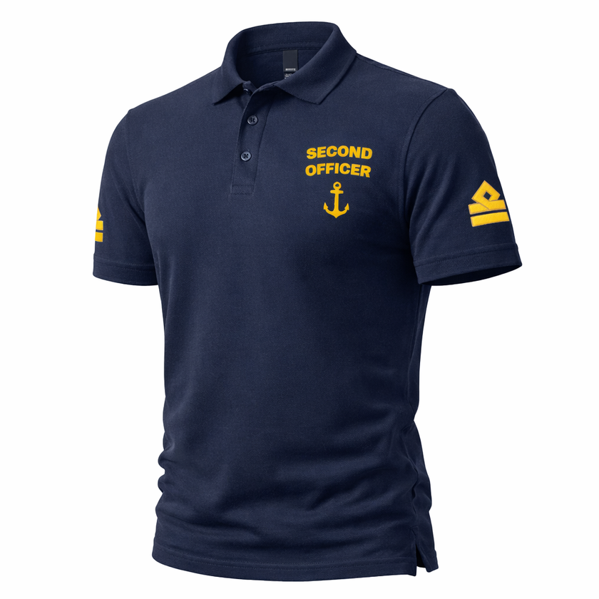 Second Officer Polo Shirt – Embroidered Rank Insignia