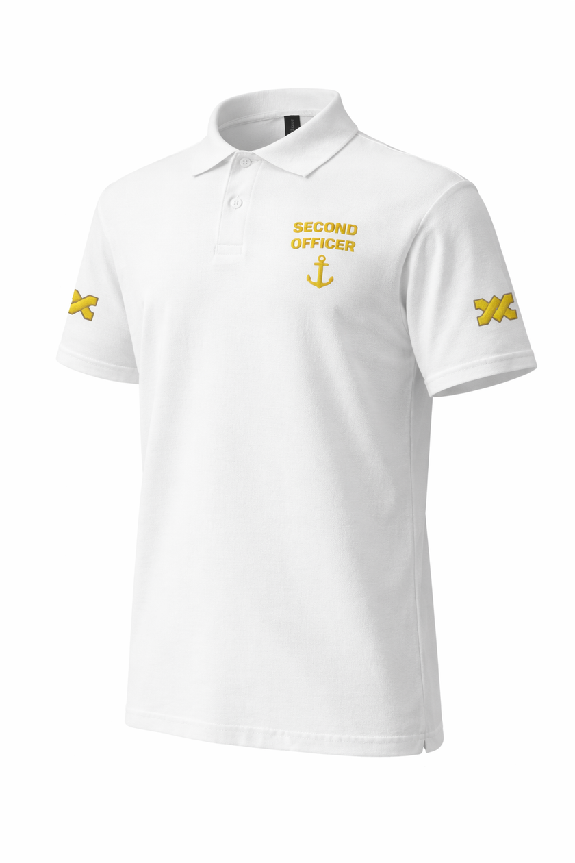 Second Officer Polo Shirt – Embroidered Rank Insignia