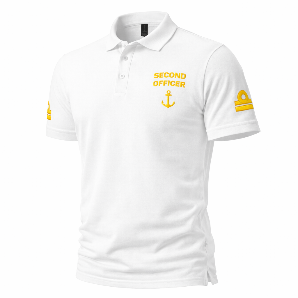 Second Officer Polo Shirt – Embroidered Rank Insignia