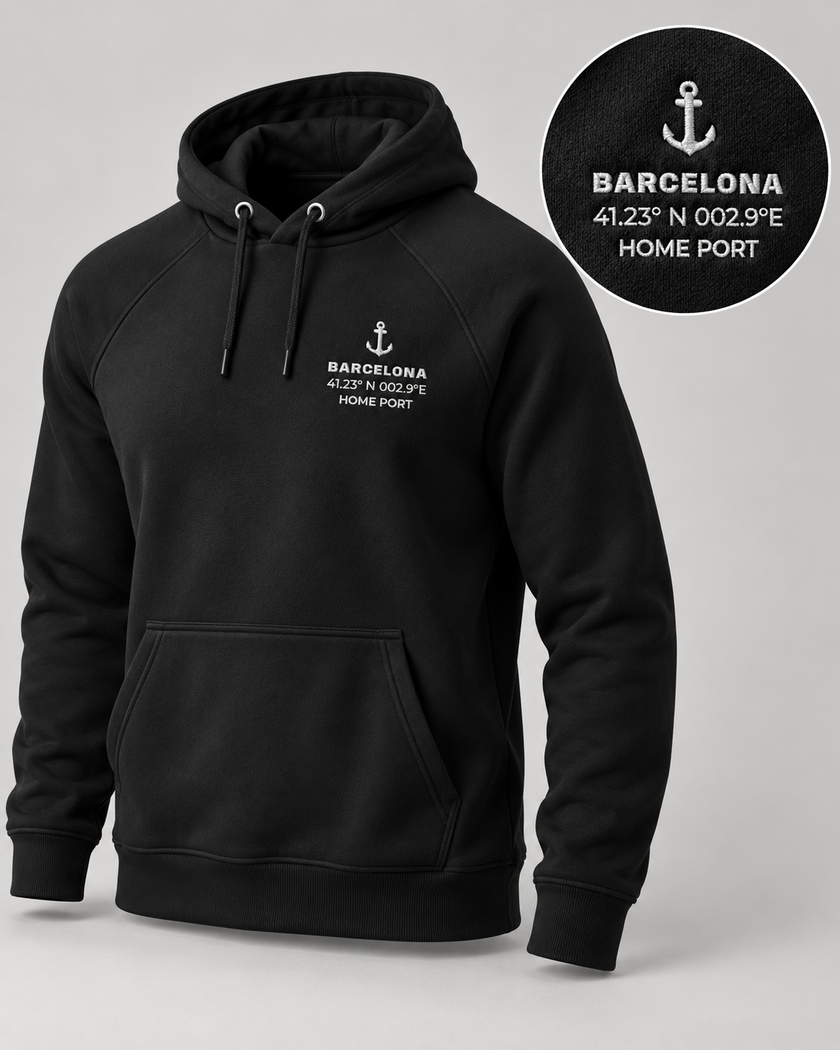 Personalised Home Port Embroidered Hoodie