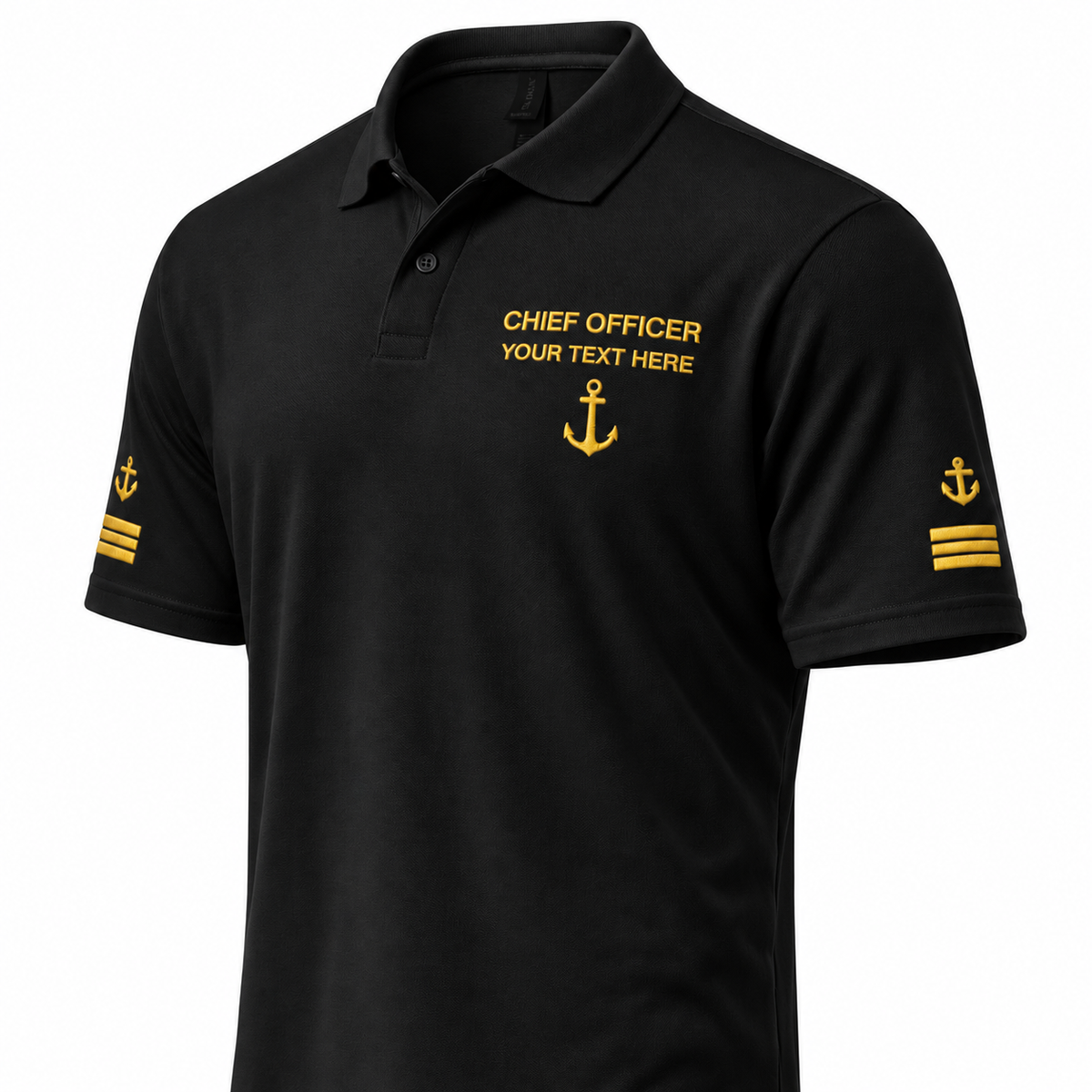 Merchant Navy Chief Officer Polo Shirt Personalized Uniform Embroidery
