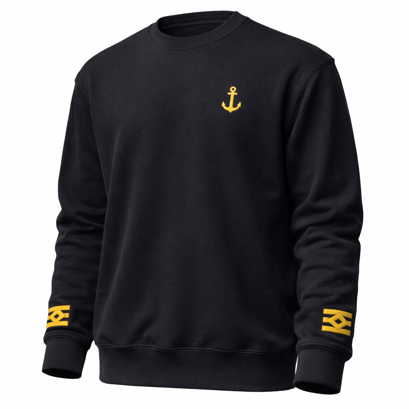 Merchant Navy Chief Officer Uniform Sweatshirt with Embroidered Anchor & Epaulettes