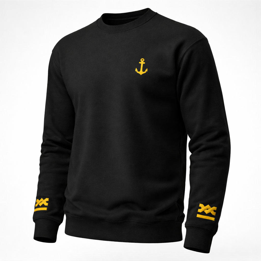 Merchant Navy Chief Officer Uniform Sweatshirt with Embroidered Anchor & Epaulettes