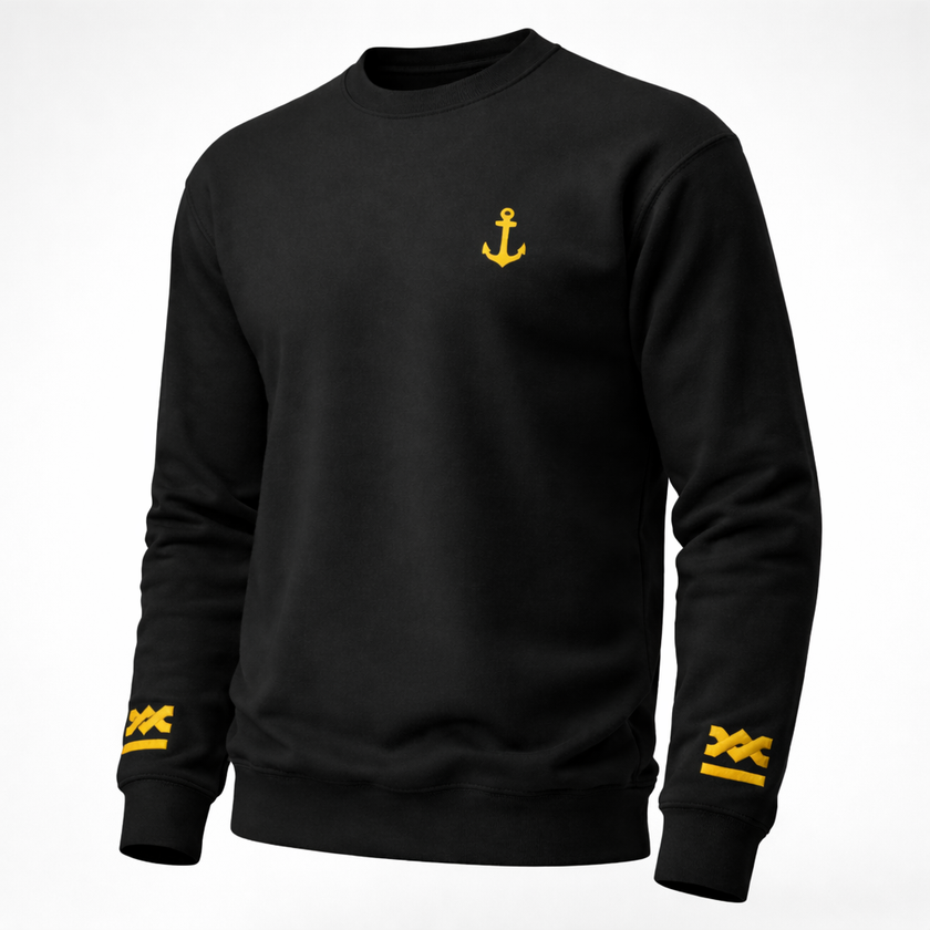 Merchant Navy Chief Officer Uniform Sweatshirt with Embroidered Anchor & Epaulettes