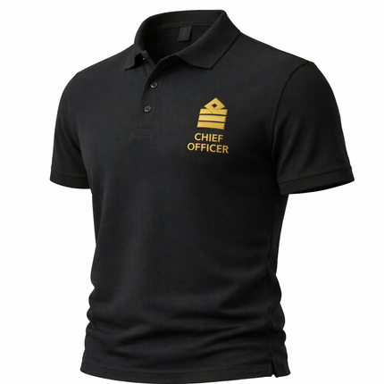 Merchant Navy Chief Officer Polo Shirt Uniform with Rank Embroidery