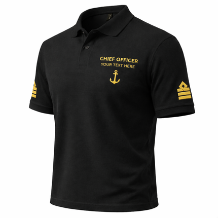 Merchant Navy Chief Officer Polo Shirt Personalized Uniform Embroidery