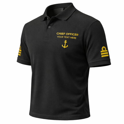 Merchant Navy Chief Officer Polo Shirt Personalized Uniform Embroidery