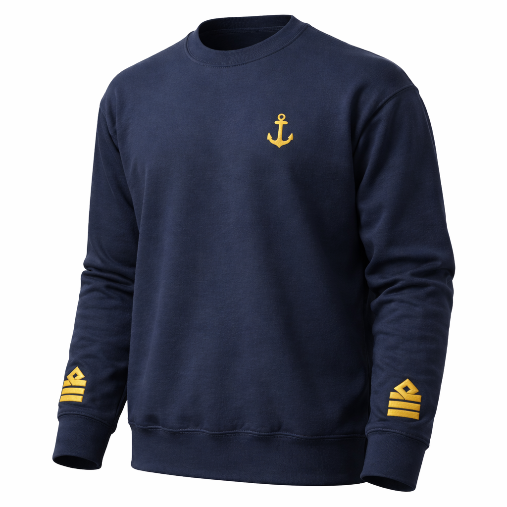 Merchant Navy Chief Officer Uniform Sweatshirt with Embroidered Anchor & Epaulettes