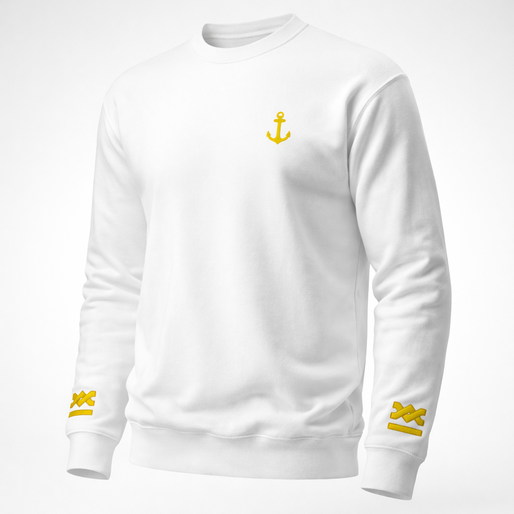 Merchant Navy Chief Officer Uniform Sweatshirt with Embroidered Anchor & Epaulettes