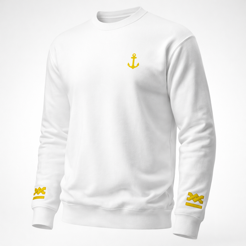 Merchant Navy Chief Officer Uniform Sweatshirt with Embroidered Anchor & Epaulettes