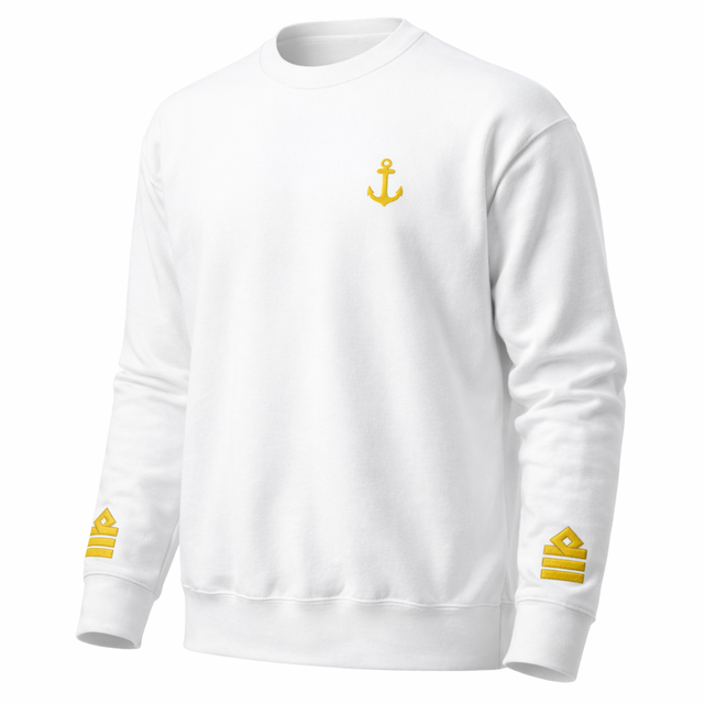 Merchant Navy Chief Officer Uniform Sweatshirt with Embroidered Anchor & Epaulettes