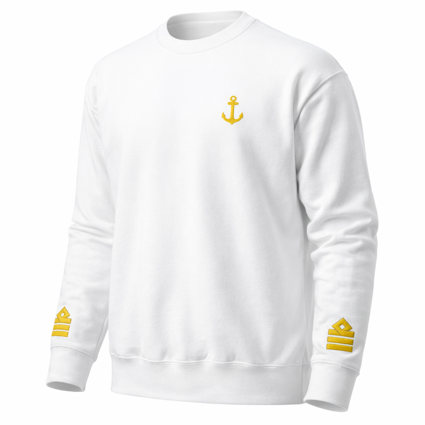 Merchant Navy Chief Officer Uniform Sweatshirt with Embroidered Anchor & Epaulettes