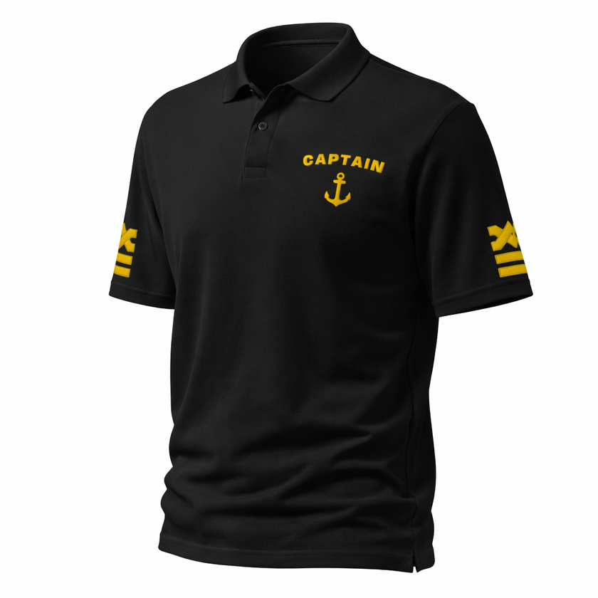 Captain Merchant Navy Uniform Polo Shirt – Professional Maritime Officer Apparel