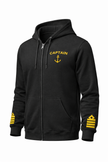 Captain Uniform Zip Hoodie with Rank Embroidery & Epaulettes