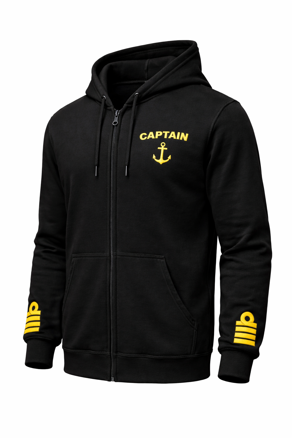Captain Uniform Zip Hoodie with Rank Embroidery & Epaulettes