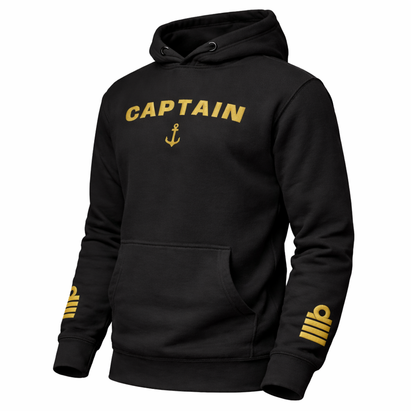 Captain Uniform Hoodie - Authentic Merchant Navy Ships Captain Embroidered Gear