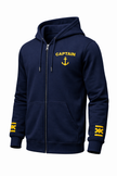 Captain Uniform Zip Hoodie with Rank Embroidery & Epaulettes