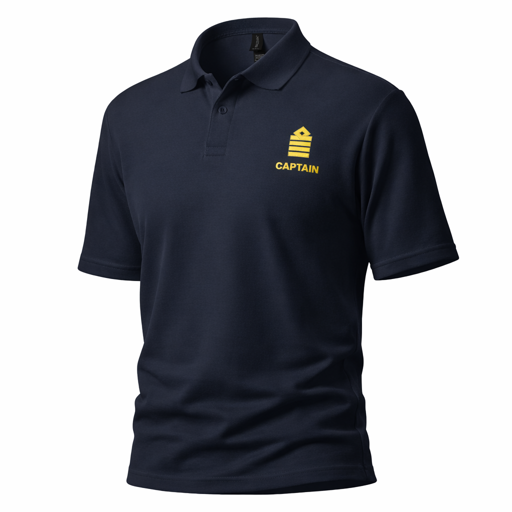 Poloshirt für Kapitänsuniform mit Stickerei auf der linken Brust