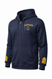 Captain Uniform Zip Hoodie with Rank Embroidery & Epaulettes