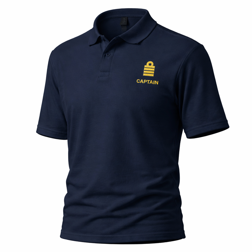 Poloshirt für Kapitänsuniform mit Stickerei auf der linken Brust