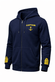 Captain Uniform Zip Hoodie with Rank Embroidery & Epaulettes