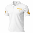 Captain Polo Shirt with Embroidered Epaulettes and Custom Rank Text
