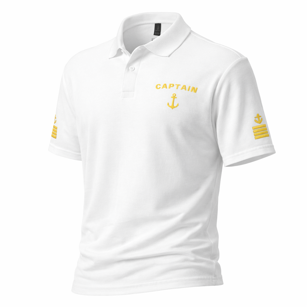 Captain Merchant Navy Uniform Polo Shirt – Professional Maritime Officer Apparel