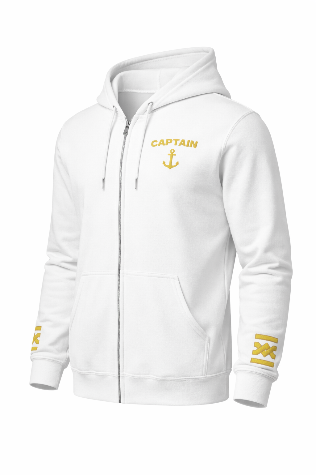 Captain Uniform Zip Hoodie with Rank Embroidery & Epaulettes