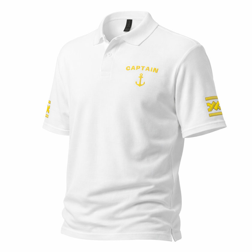Captain Merchant Navy Uniform Polo Shirt – Professional Maritime Officer Apparel