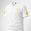Captain Polo Shirt with Embroidered Epaulettes and Custom Rank Text