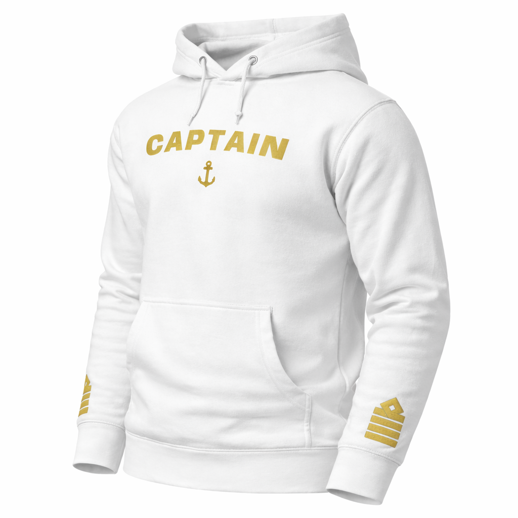 Captain Uniform Hoodie - Authentic Merchant Navy Ships Captain Embroidered Gear