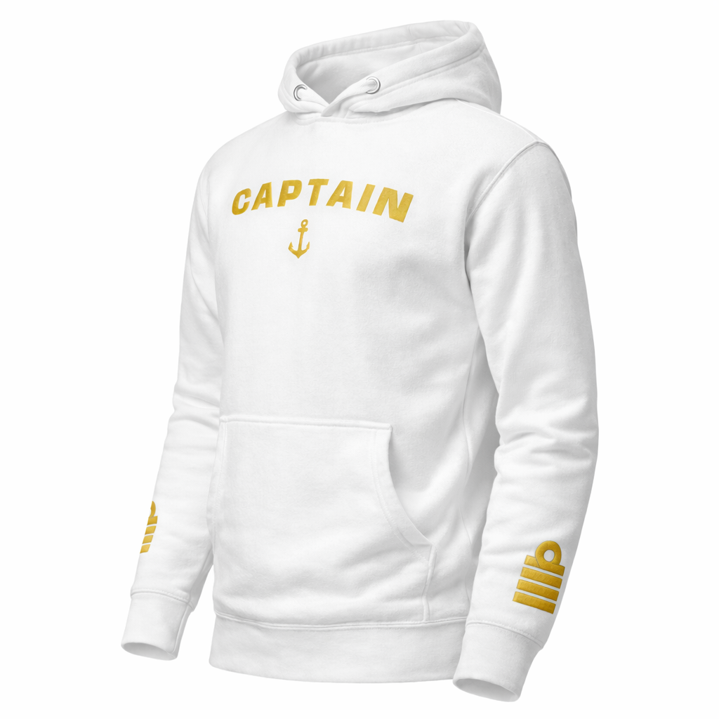 Captain Uniform Hoodie - Authentic Merchant Navy Ships Captain Embroidered Gear