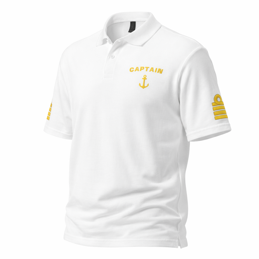Captain Merchant Navy Uniform Polo Shirt – Professional Maritime Officer Apparel
