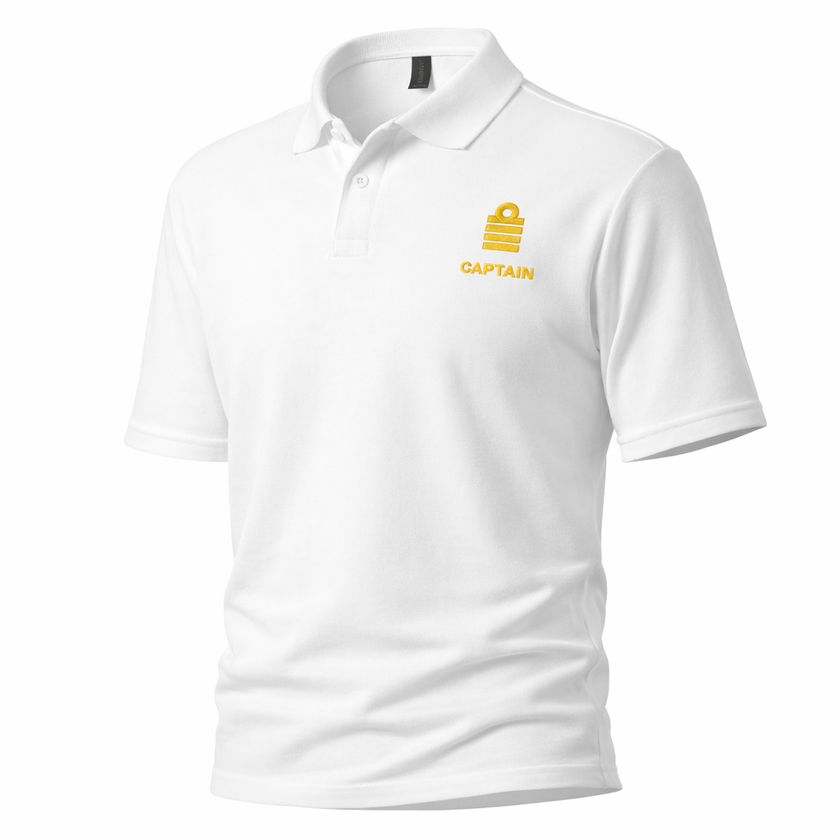 Poloshirt für Kapitänsuniform mit Stickerei auf der linken Brust
