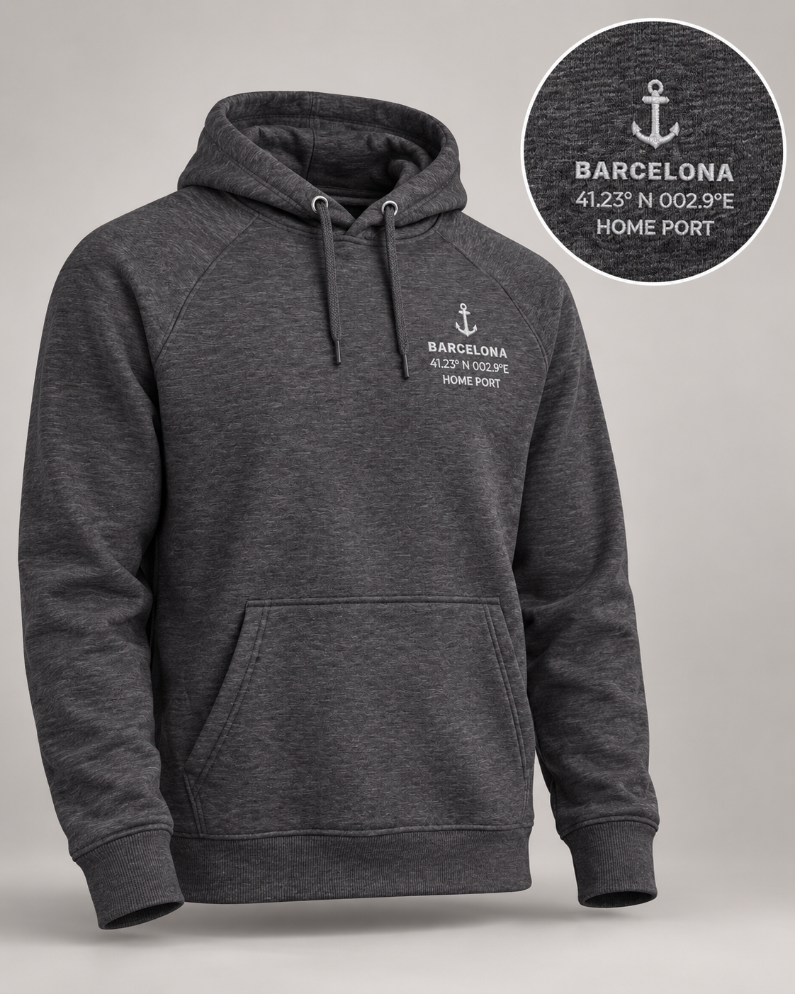 Personalised Home Port Embroidered Hoodie