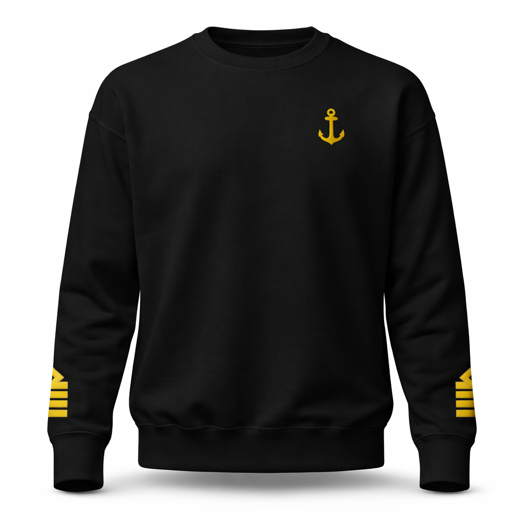 Captain's Uniform Sweatshirt with Embroidered Anchor & Epaulettes
