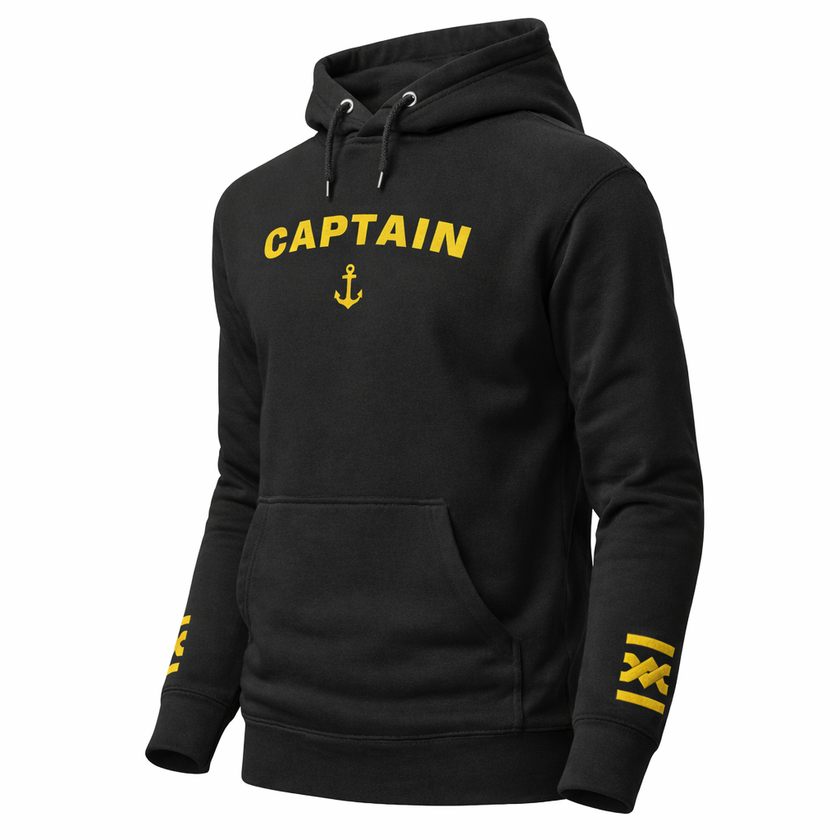 Captain Uniform Hoodie - Authentic Merchant Navy Ships Captain Embroidered Gear
