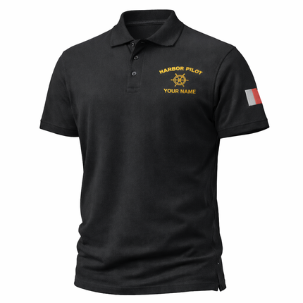 Premium Harbor Pilot Polo Shirt – Custom Embroidered with Pilot Symbols