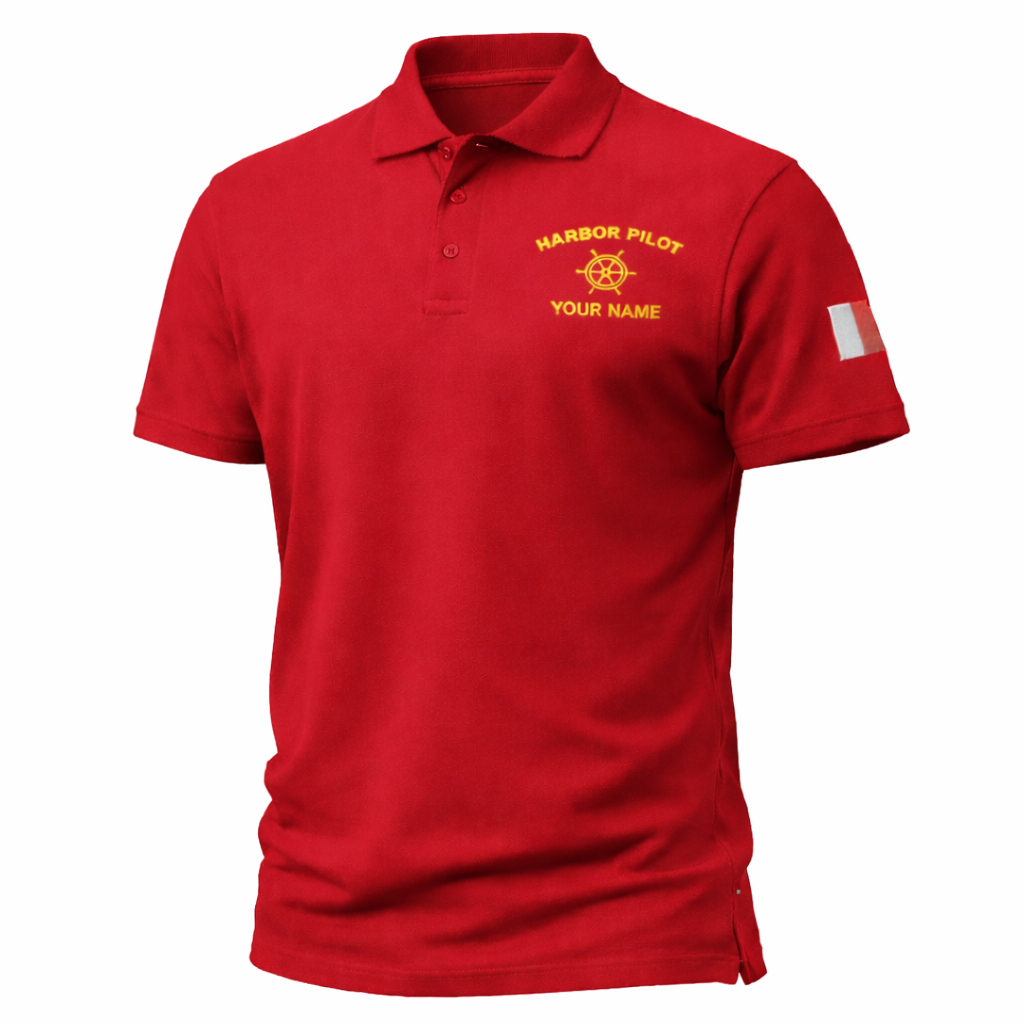 Premium Harbor Pilot Polo Shirt – Custom Embroidered with Pilot Symbols