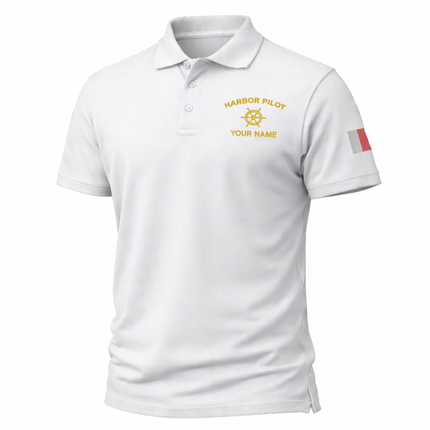 Premium Harbor Pilot Polo Shirt – Custom Embroidered with Pilot Symbols