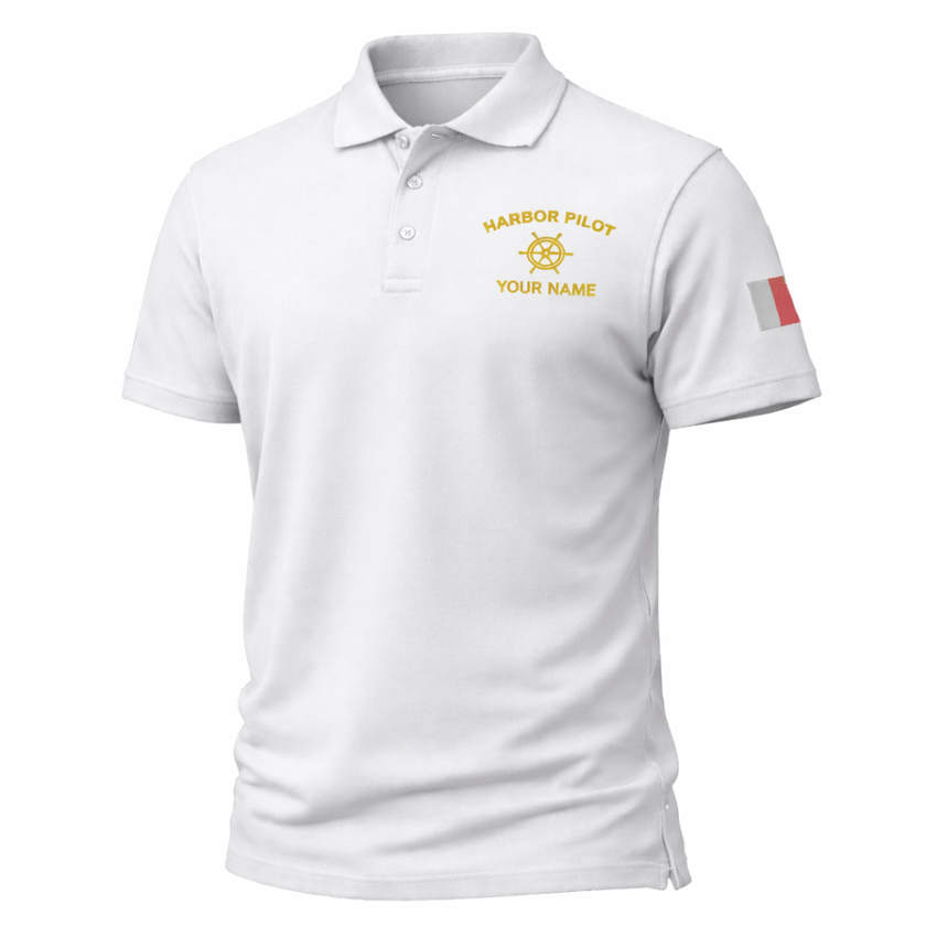 Premium Harbor Pilot Polo Shirt – Custom Embroidered with Pilot Symbols