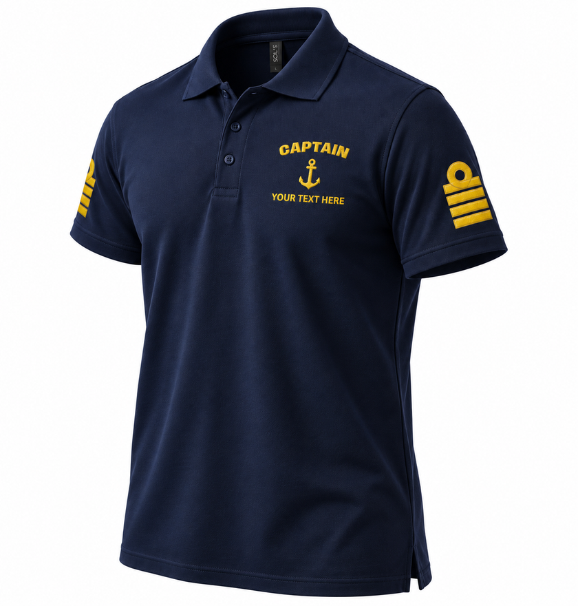Captain Rank Polo – Personalized with Epaulettes