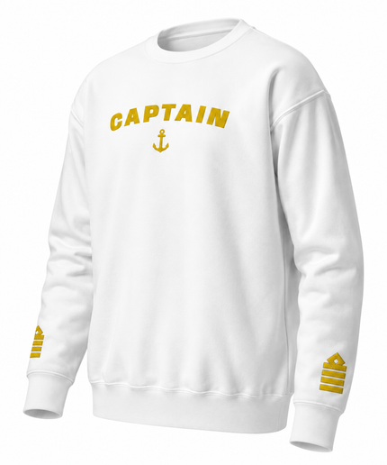 Captain's Uniform Sweatshirt with Embroidered Epaulettes