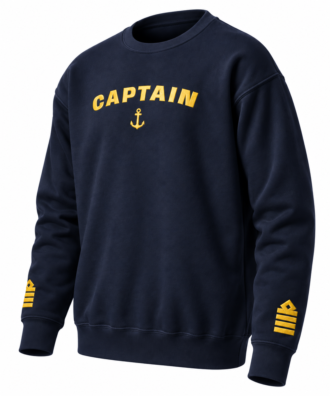Captain's Uniform Sweatshirt with Embroidered Epaulettes